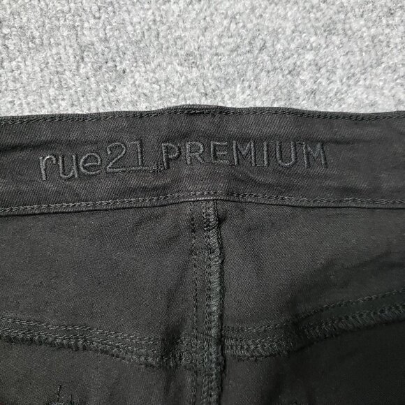 Rue21 Jeans Mens 32X34 Black Denim Supreme Flex Straight Distressed Patches New - Picture 12 of 12